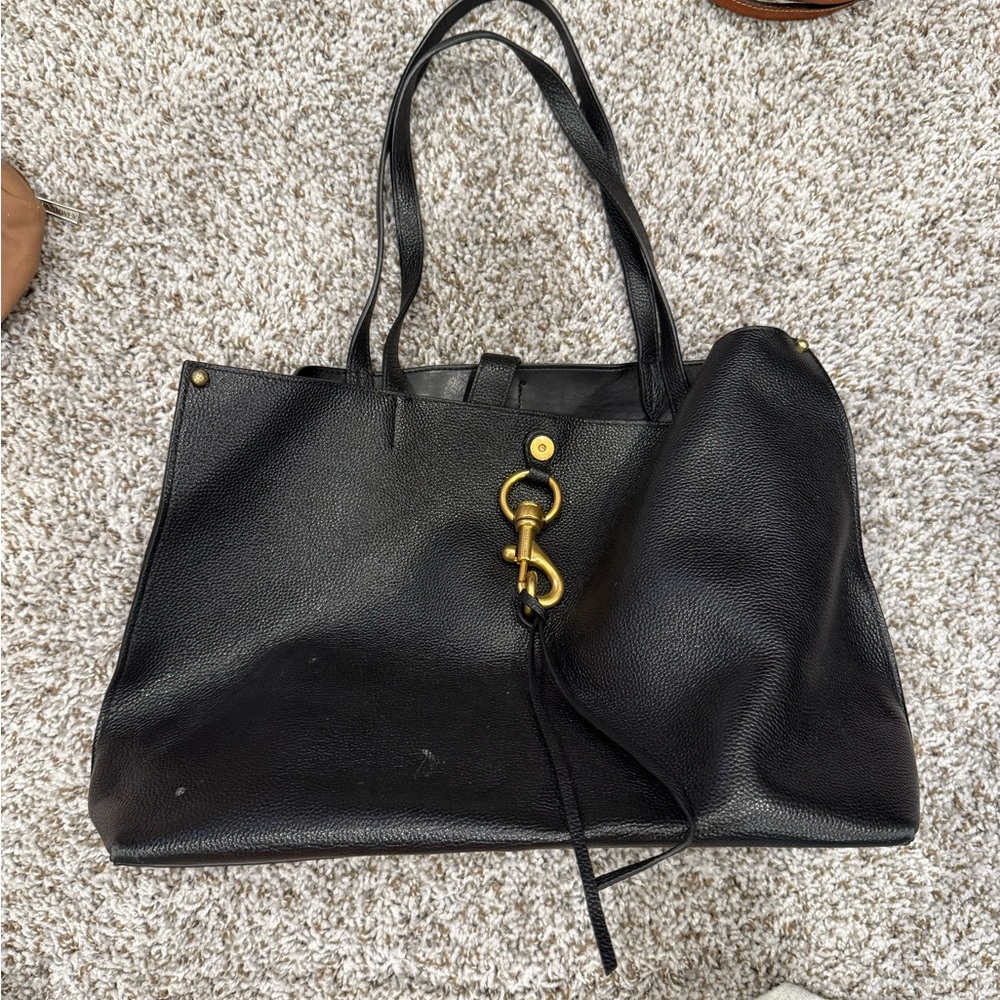 Rebecca Minkoff Black Tote with Gold Accents